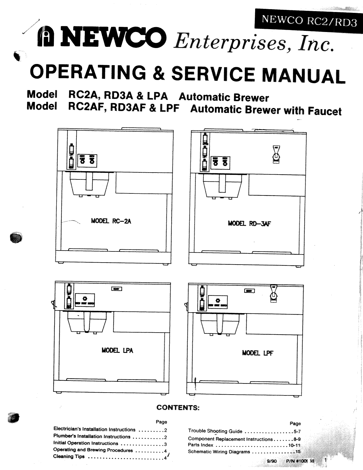 Download free pdf for Newco RC2AF Coffee Maker manual